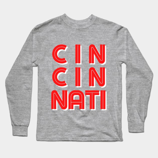 Cincinnati Retro Long Sleeve T-Shirt by AwkwardTurtle